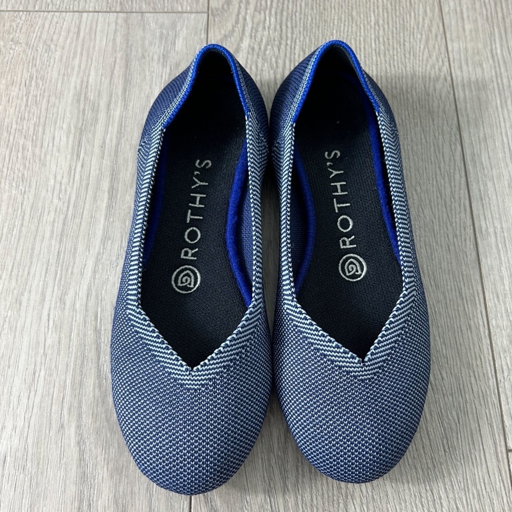 Rothy’s Bird’s Eye Round Toe Flats Navy